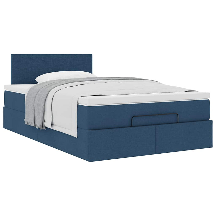Ottoman bed met matras 120x200cm stof blauw