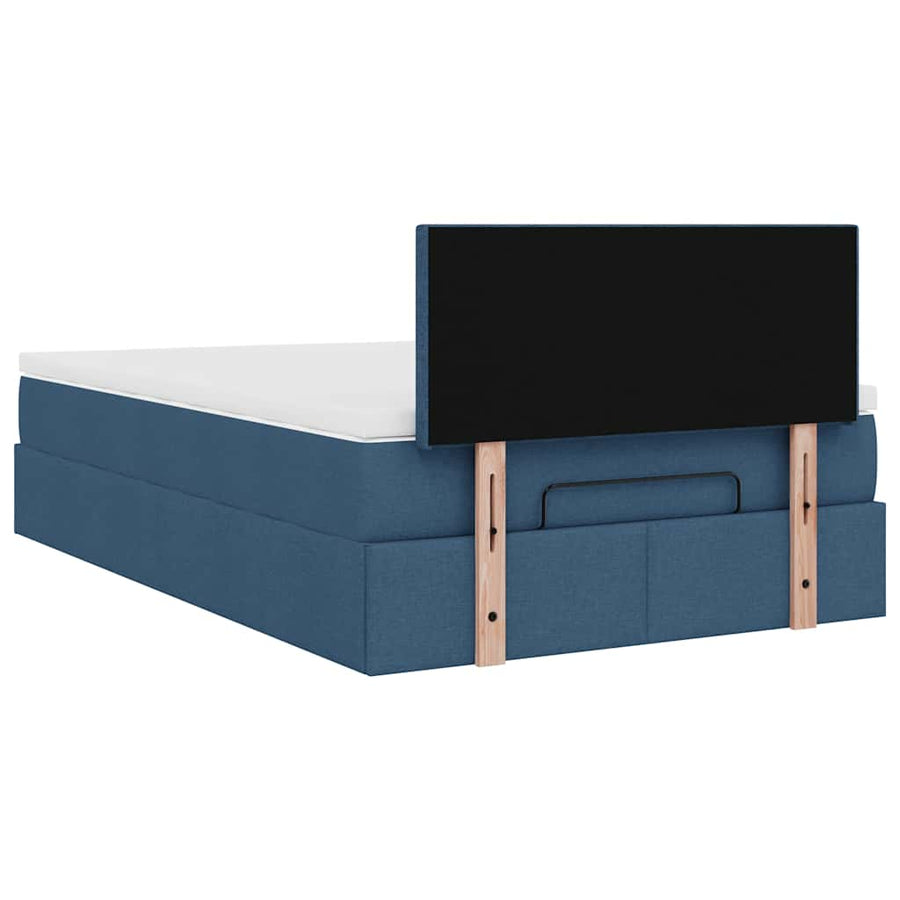 Ottoman bed met matras 120x200cm stof blauw