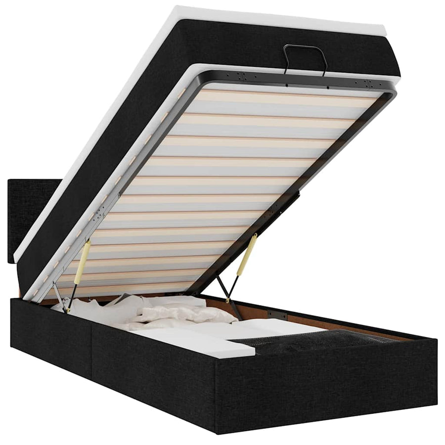 Bed met matras 140x190 cm stof lichtgrijs