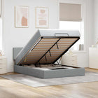 Bed with mattress 140x190 cm light grey fabric