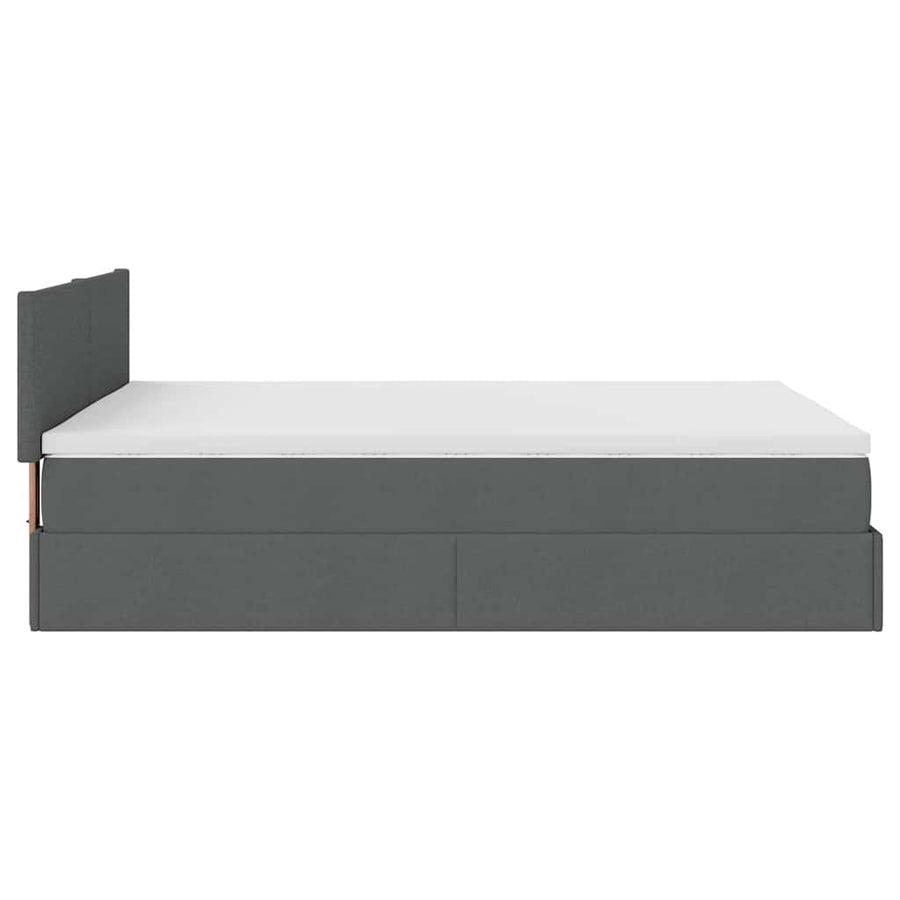 Bed met matras 140x190 cm stof donkergrijs