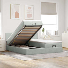 Bed met matras 140x190 cm stof donkergrijs