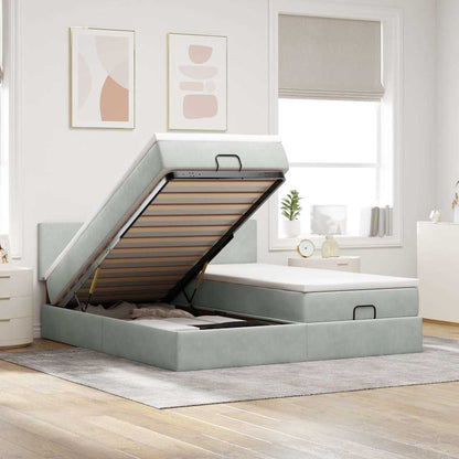 Bed met matras 140x190 cm stof donkergrijs
