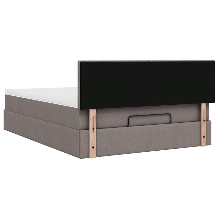 Bed Met Matras Stof 140 x 190 cm Taupe