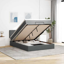Bed met matras 140x190 cm stof crèmekleurig