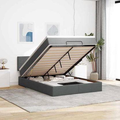 Bed met matras 140x190 cm stof crèmekleurig