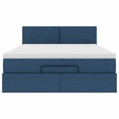 Bed met matras 140x190 cm stof blauw