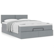 Ottoman bed met matras 140x200cm stof lichtgrijs