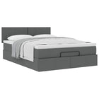 Bed with mattress 140x200 cm fabric dark grey
