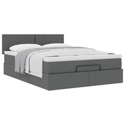 Bed met matras 140x200 cm donkergrijs stof