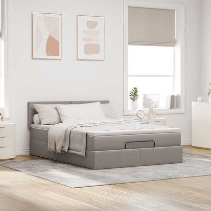 Ottoman bed met matras 140x200cm stof taupe