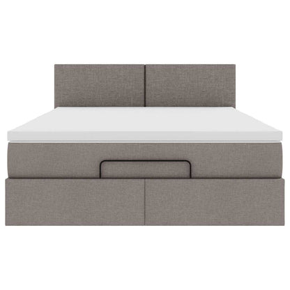 Ottoman bed met matras 140x200cm stof taupe