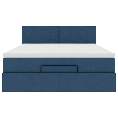 Ottoman bed met matras 140x200cm stof blauw