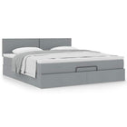 Bed met matras 160x200 cm stof lichtgrijs