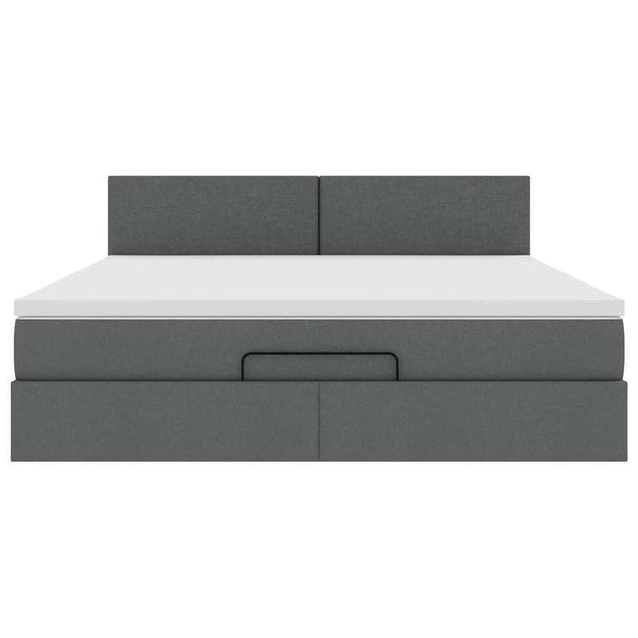 Ottoman bed met matras 160x200cm stof donkergrijs