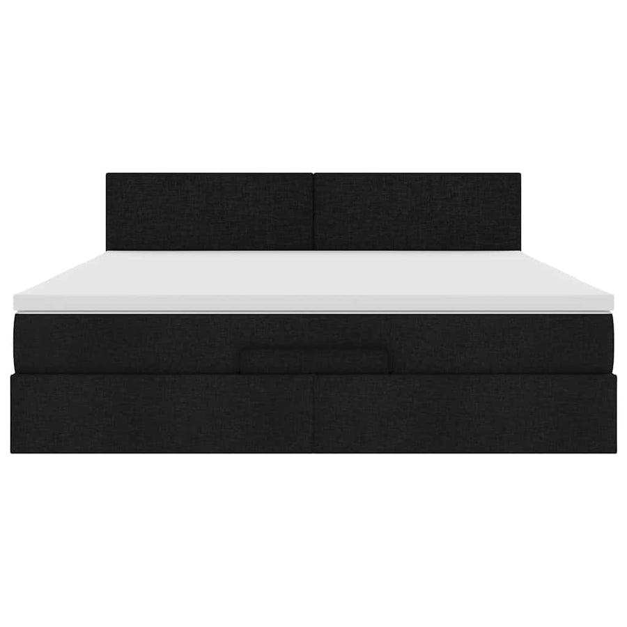 Ottoman bed met matras 160x200cm stof zwart