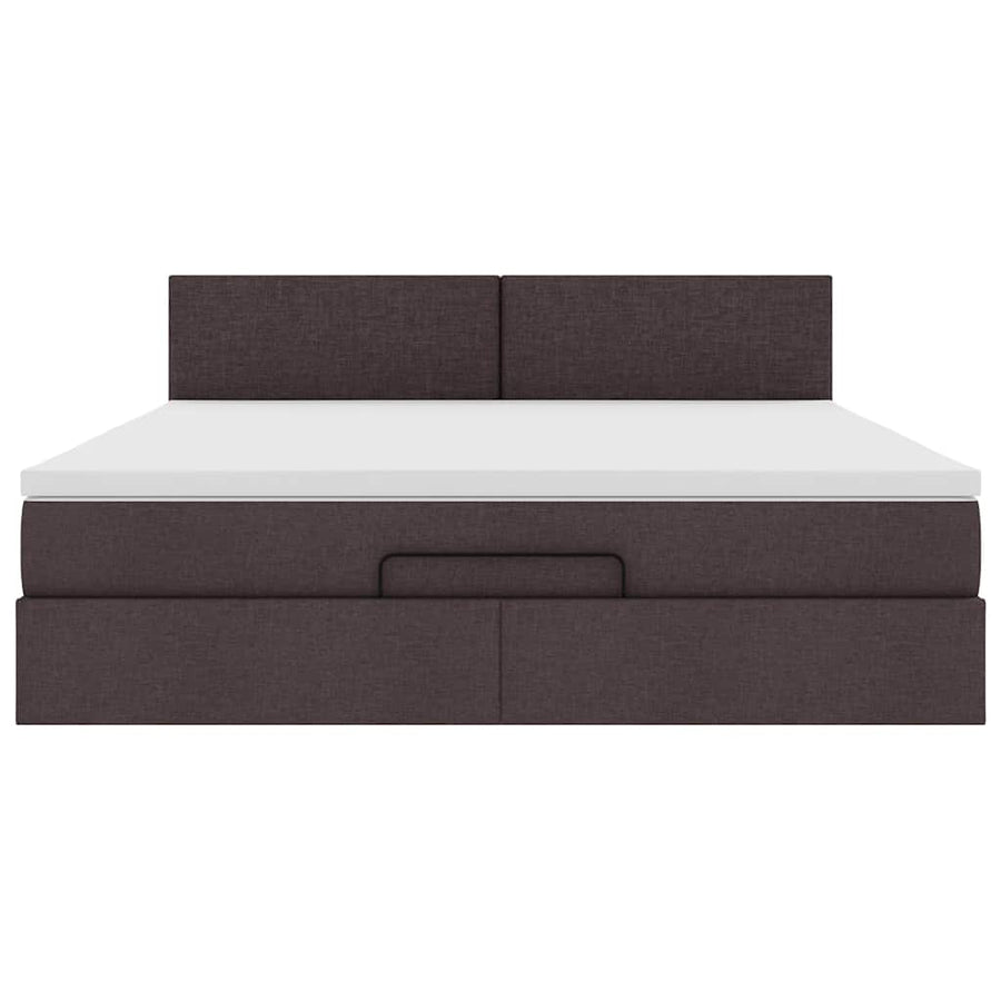 Ottoman bed met matras 160x200cm stof donkerbruin