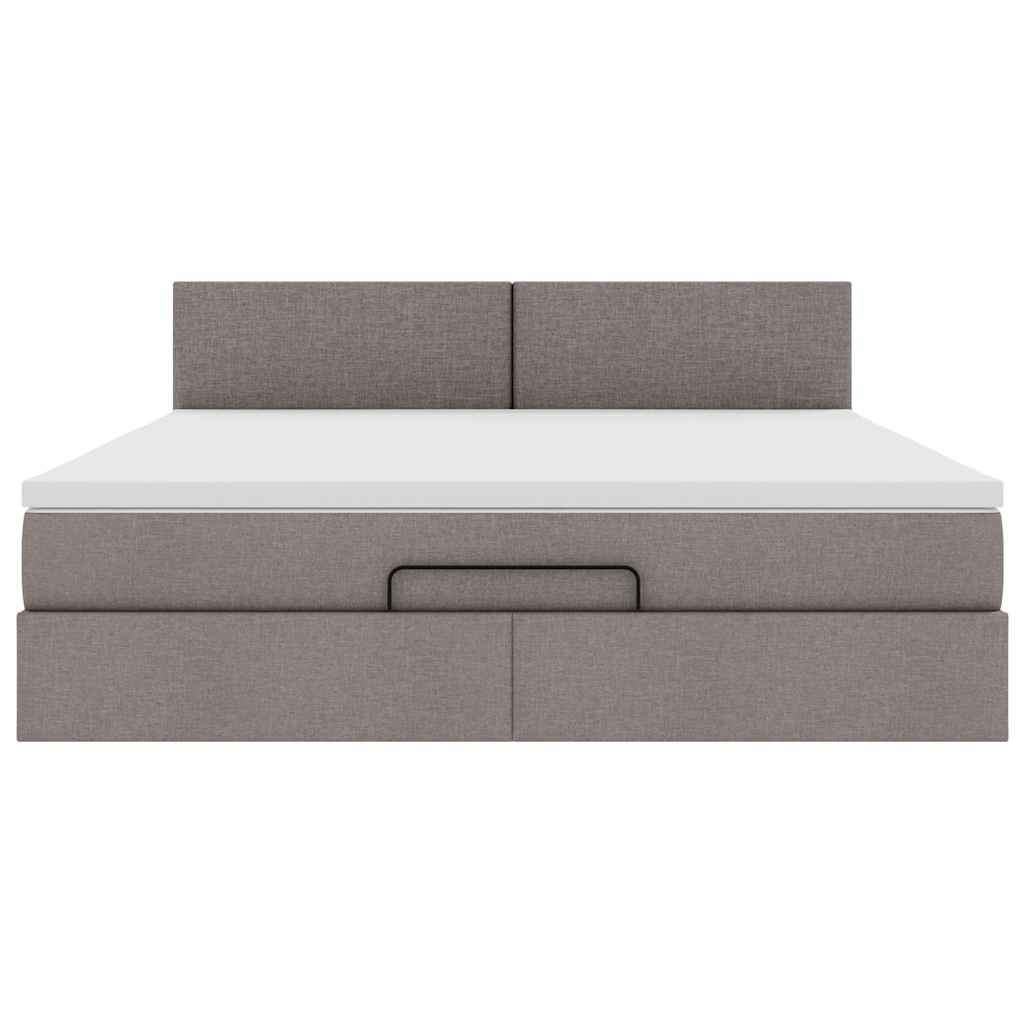 Ottoman bed met matras 160x200cm stof taupe