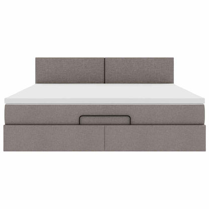Ottoman bed met matras 160x200cm stof taupe