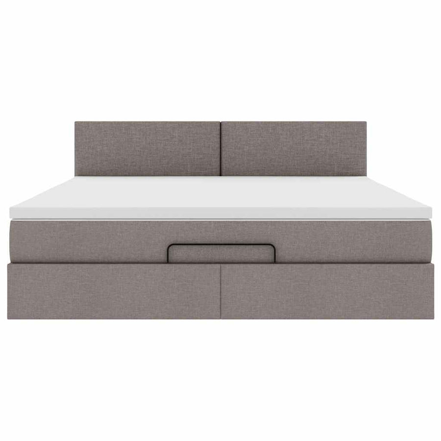 Ottoman bed met matras 160x200cm stof taupe