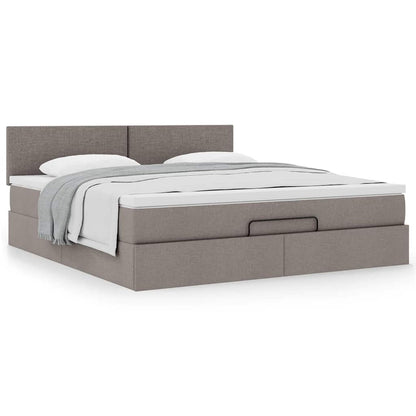 Ottoman bed met matras 160x200cm stof taupe