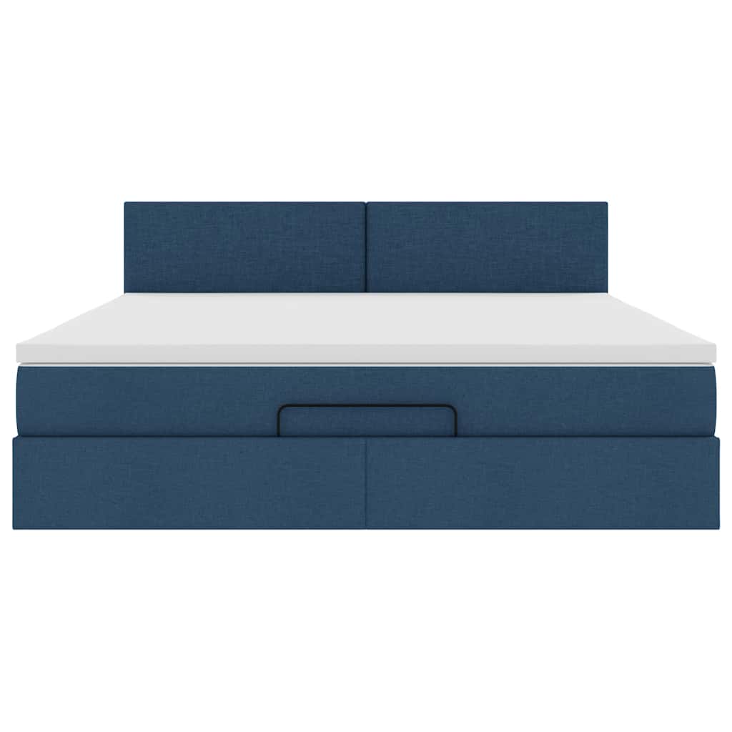Ottoman bed met matras 160x200cm stof blauw