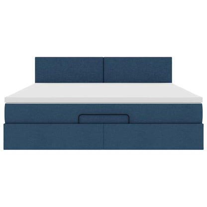 Ottoman bed met matras 160x200cm stof blauw