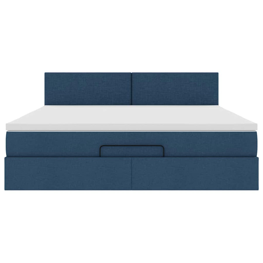 Ottoman bed met matras 160x200cm stof blauw