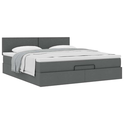 Ottoman bed met matras 180x200cm stof donkergrijs