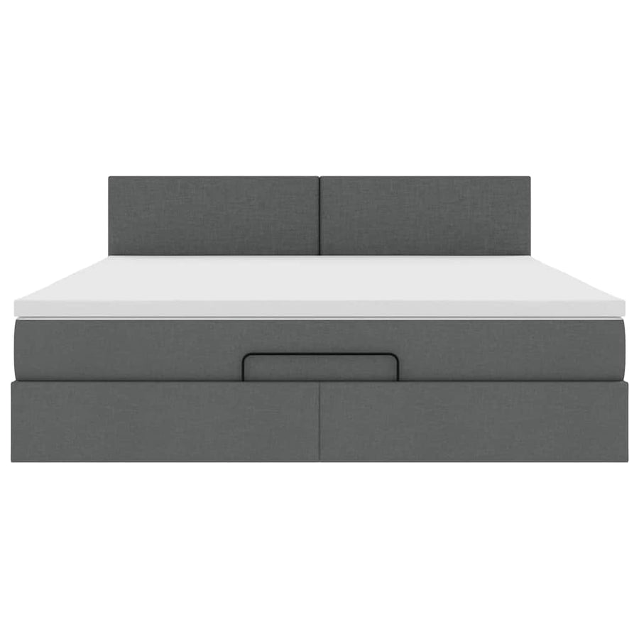 Ottoman bed met matras 180x200cm stof donkergrijs