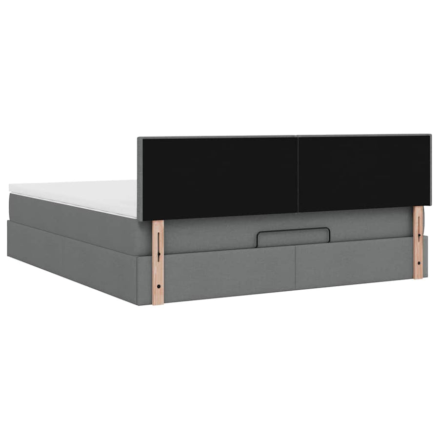 Ottoman bed met matras 180x200cm stof donkergrijs