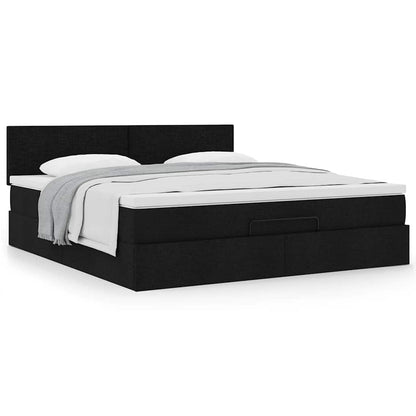 Ottoman bed met matras 180x200cm stof zwart