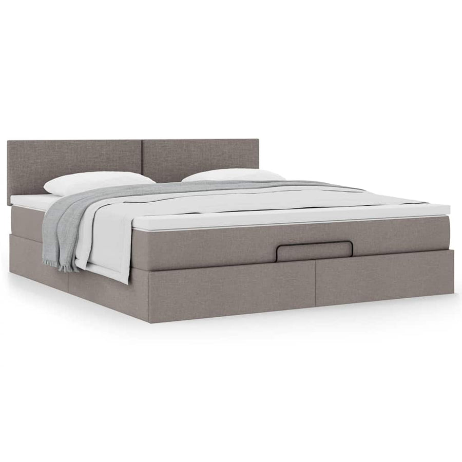 Ottoman bed met matras 180x200cm stof taupe