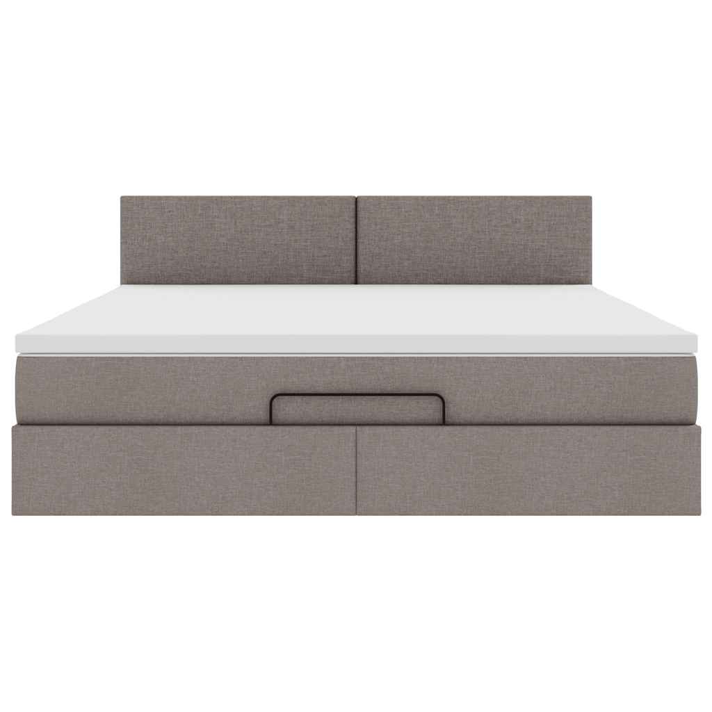 Ottoman bed met matras 180x200cm stof taupe