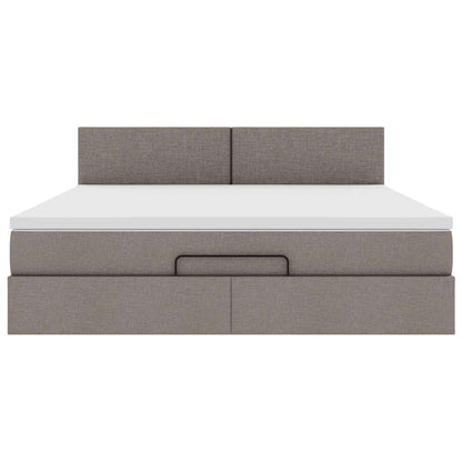 Ottoman bed met matras 180x200cm stof taupe