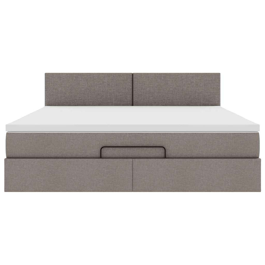 Ottoman bed met matras 180x200cm stof taupe