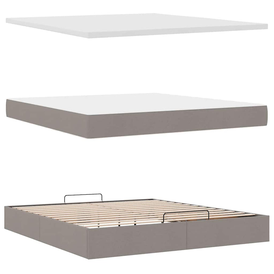 Ottoman bed met matras 180x200cm stof taupe