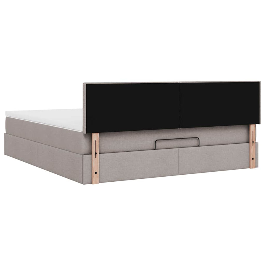 Ottoman bed met matras 180x200cm stof taupe