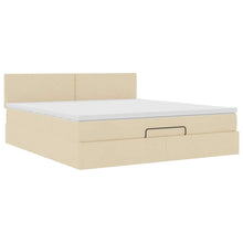 Ottoman bed met matras 180x200cm stof crèmekleurig
