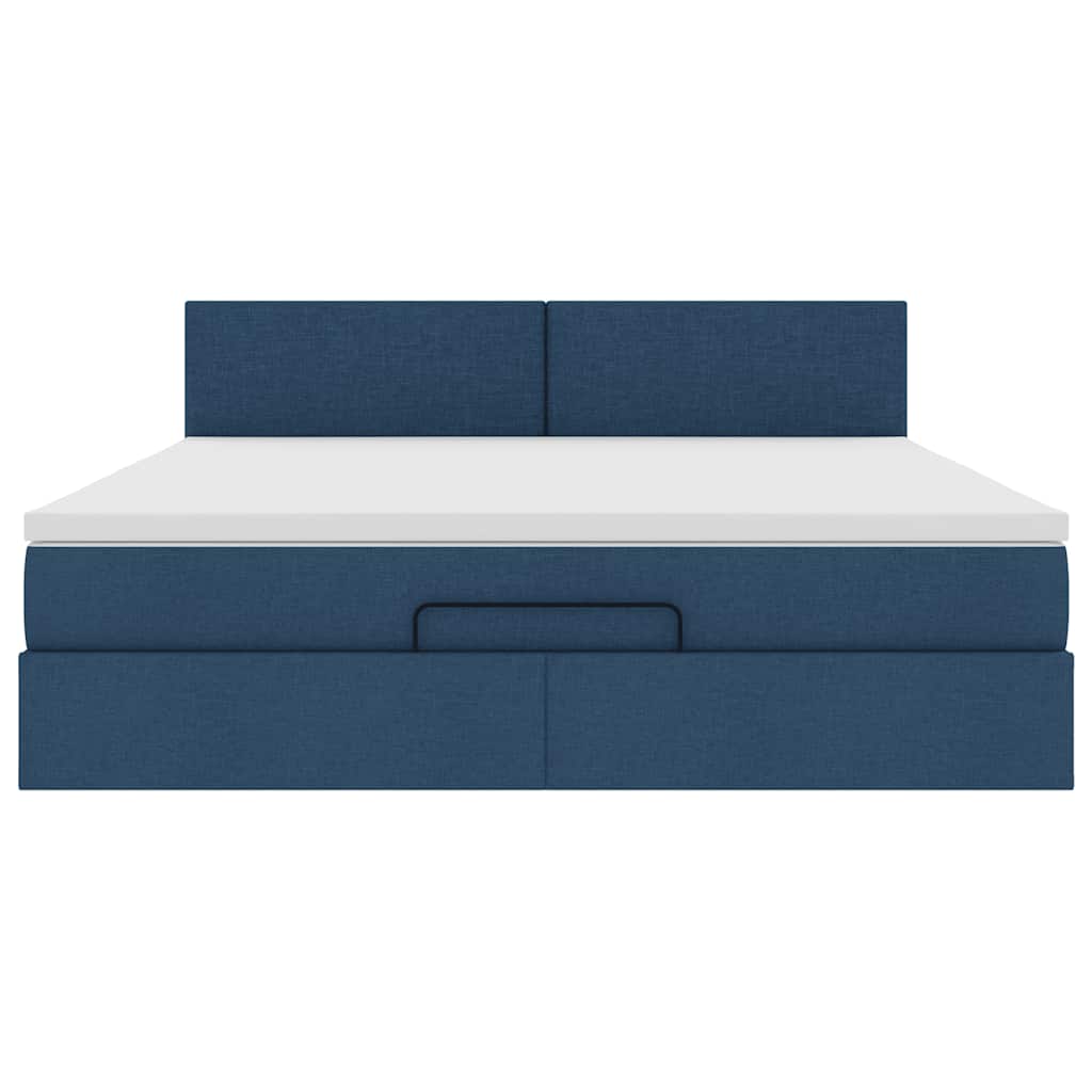 Ottoman bed met matras 180x200cm stof blauw