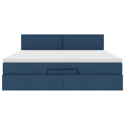 Ottoman bed met matras 180x200cm stof blauw