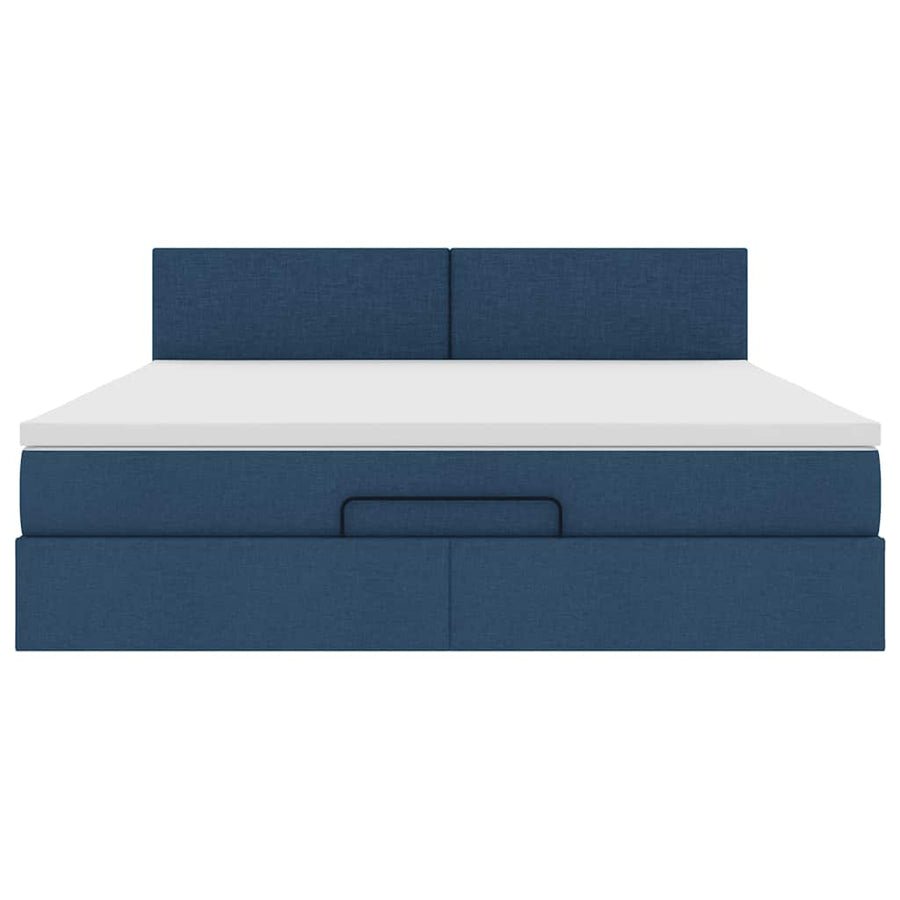 Ottoman bed met matras 180x200cm stof blauw