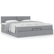 Ottoman bed met matras 200x200 cm lichtgrijs