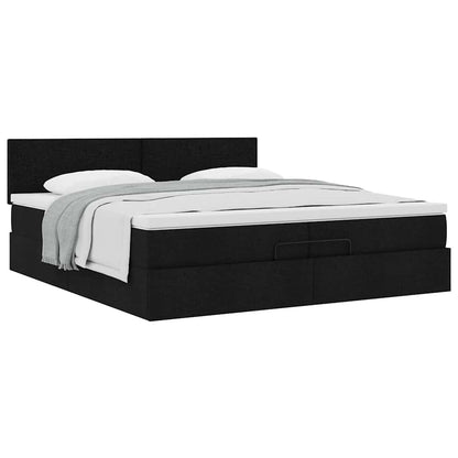 Ottoman bed met matras 200x200 cm stof zwart