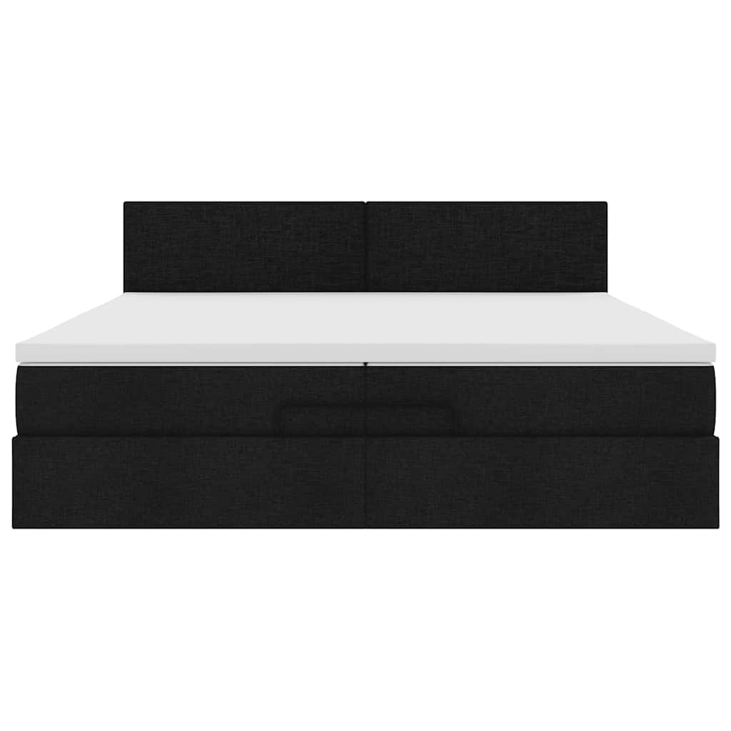Ottoman bed met matras 200x200 cm stof zwart