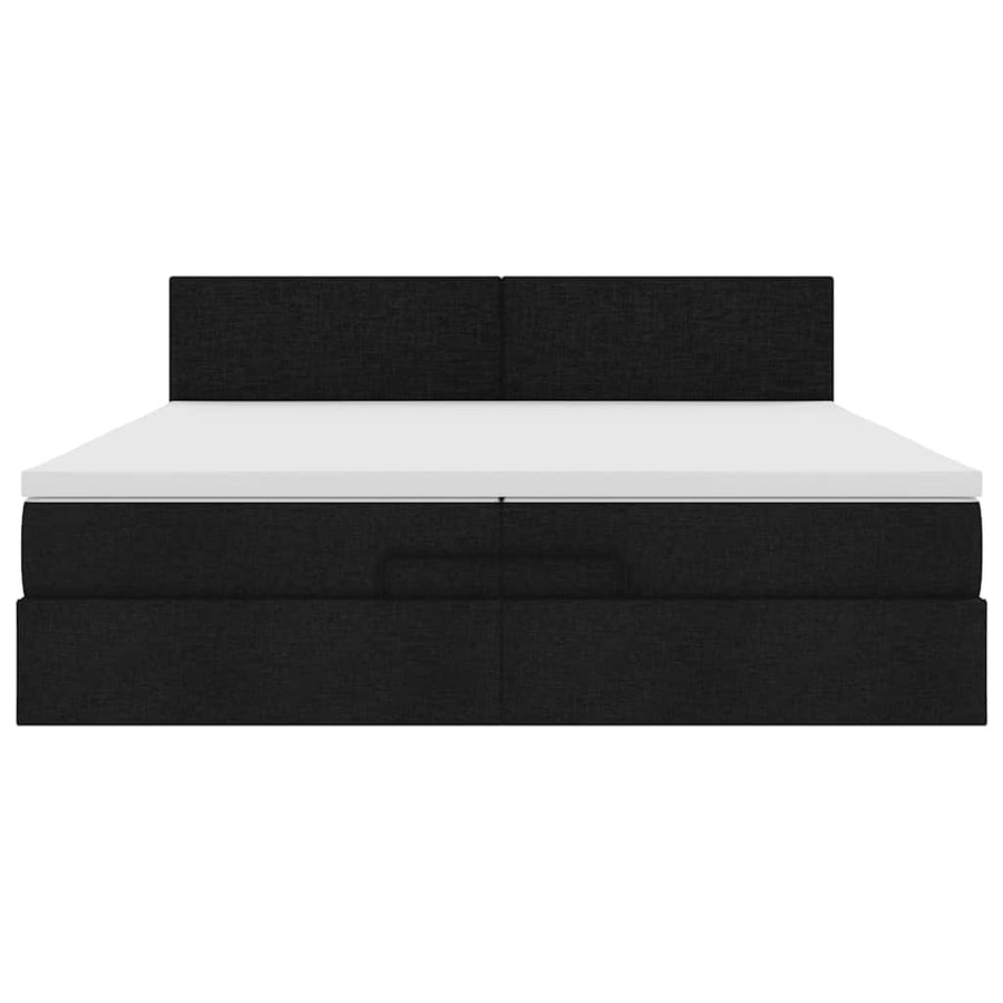 Ottoman bed met matras 200x200 cm stof zwart