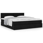 Ottoman bed with mattress 200x200 cm fabric black