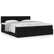 Ottoman bed met matras 200x200 cm zwart