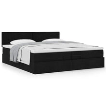 Ottoman bed met matras 200x200 cm stof zwart