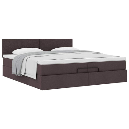 Ottoman bed met matras 200x200 cm stof donkerbruin